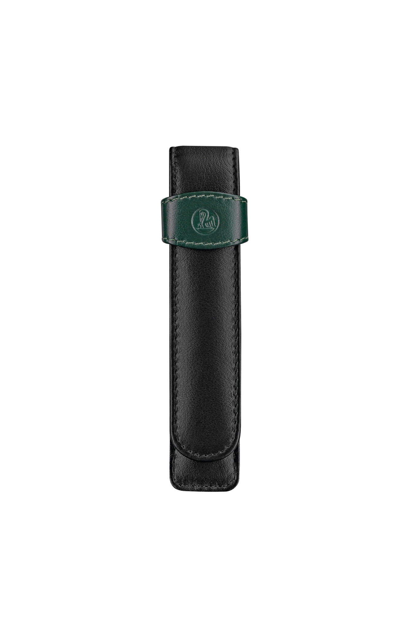 Pelikan Writing Implement Case Made Of Leather TG 12 for a Black-Green Writing Implement