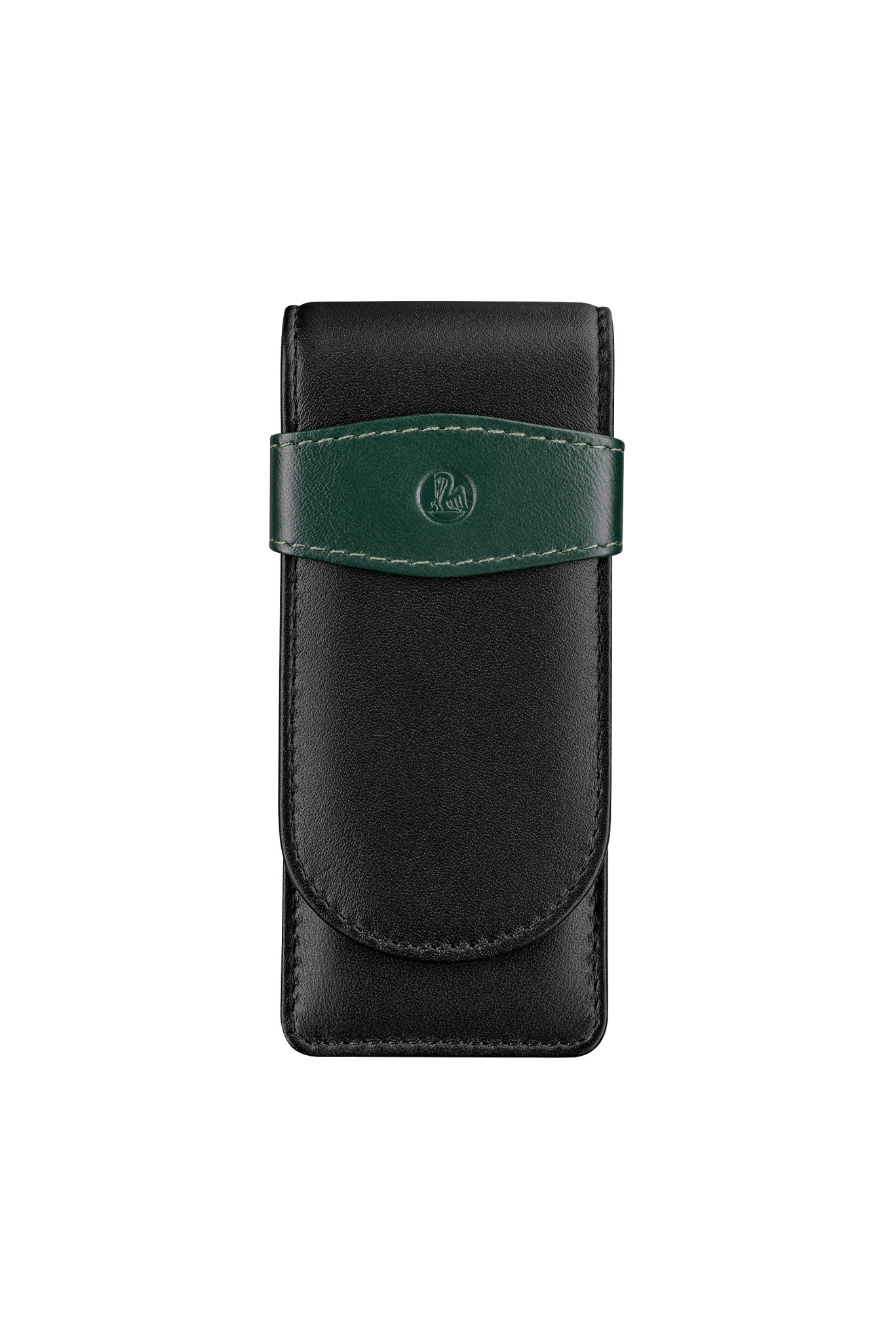 Pelikan Leather TG 32 Writing Implement Case For Three Writing Implements, Black and Green