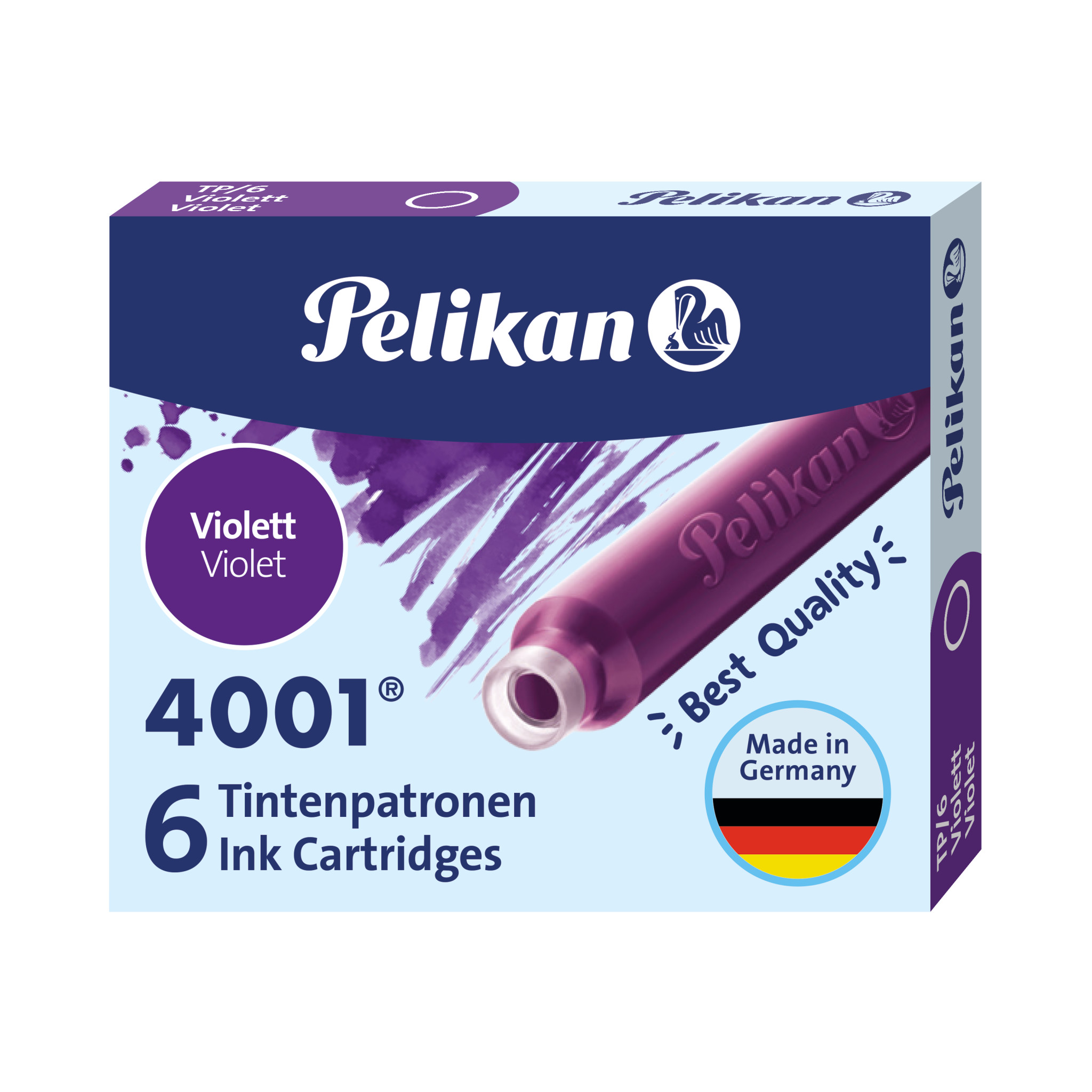 Pelikan Standard Capacity 4001® Ink Cartridges TP/6,  Violet