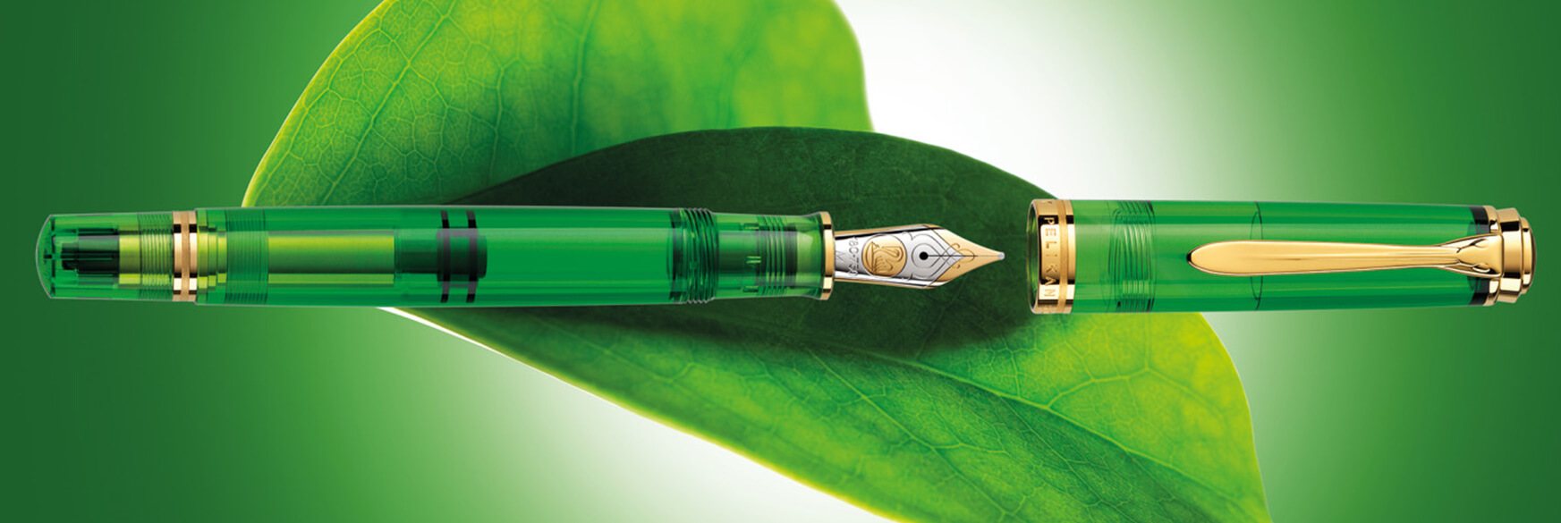 M800 Pelikan Fountain Pen Green Demonstrator