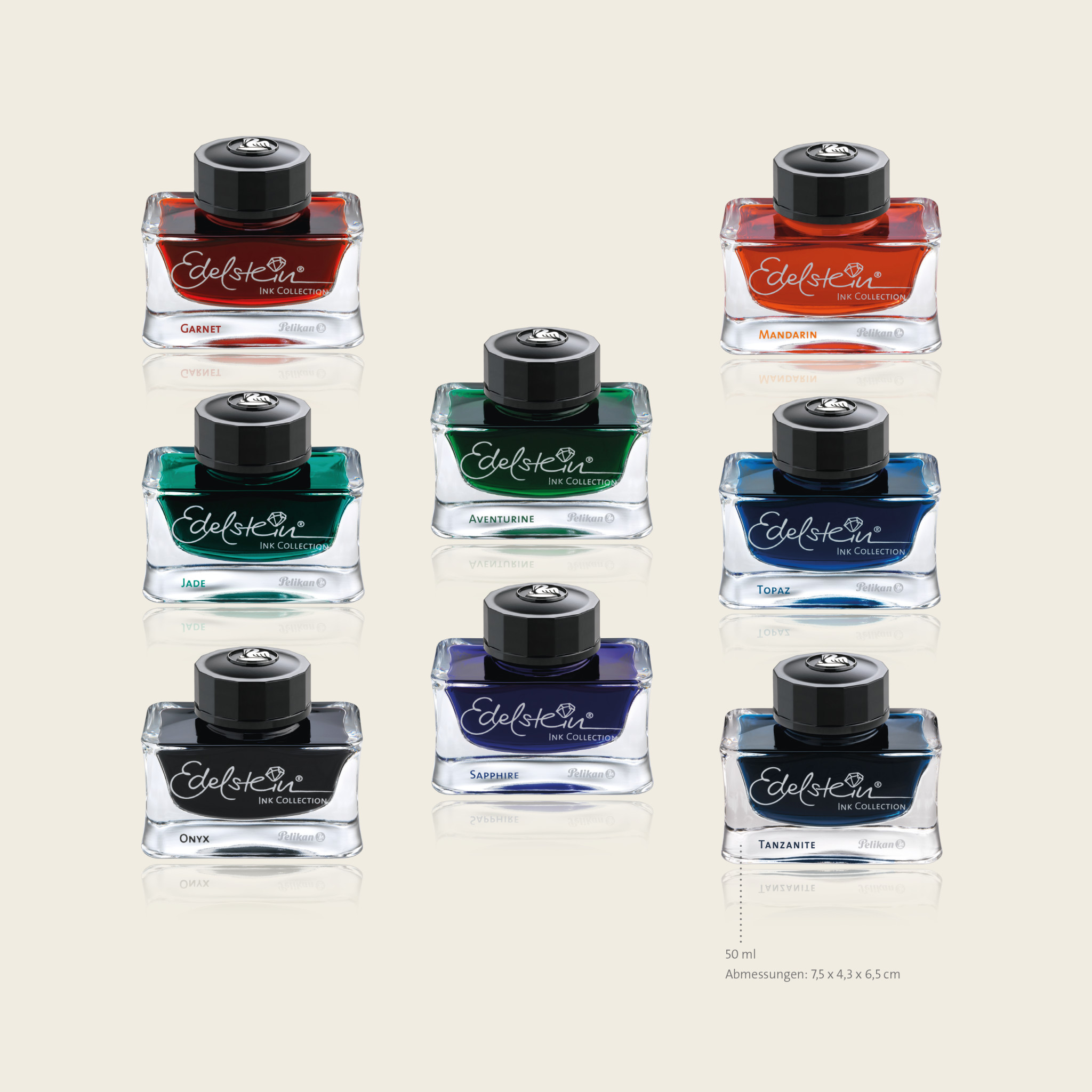 Pelikan Perlen® Ink Collection contains 8 glasses