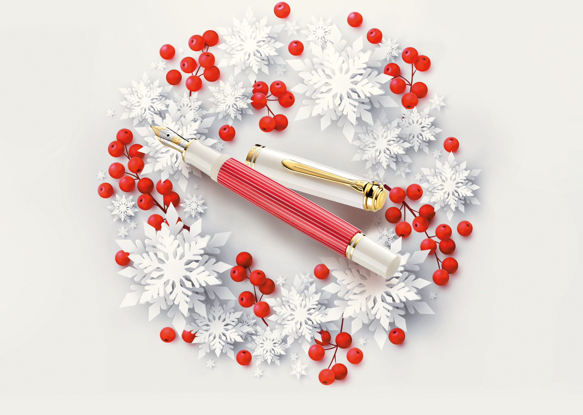 Pelikan Fountain Pen Souverän® 600 Red-White EF In A Special Case